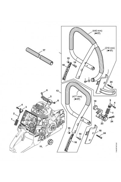 Схема Антивибрационная система - Трубчатая рукоятка