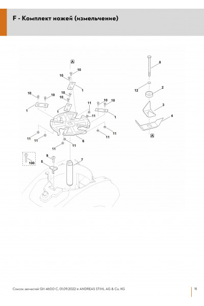 Схема Комплект ножей (измельчение)