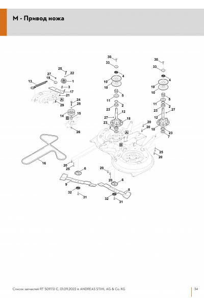 Схема Привод ножа