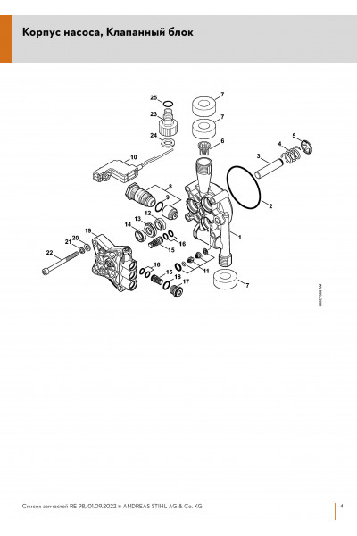 Схема Корпус насоса, Клапанный блок